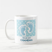 Mug Fière nouvelle grand-mère mignonne Bleu bébé pieds (Gauche)