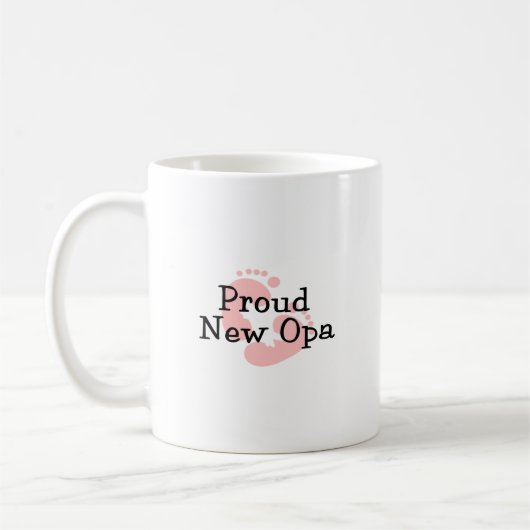 Mug Fière Nouvelle Opa Empreintes de Bébé Fille (Gauche)