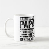 Mug Fière papa, père et fille Sort, cadeau (Gauche)