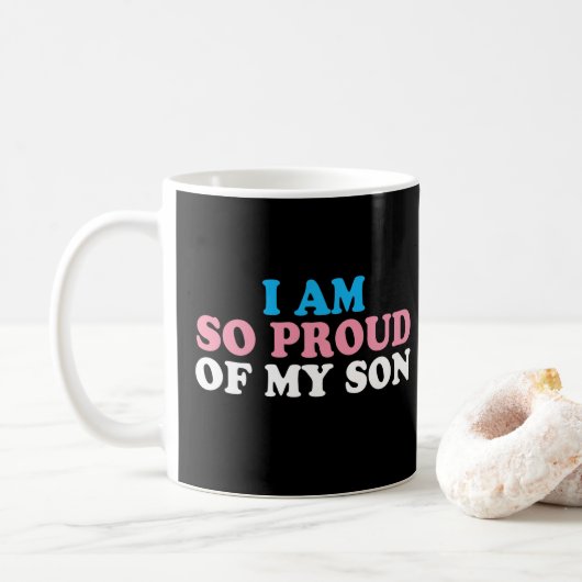 Mug Fière Parent de Mon Fils Transgenre Maman Papa (Avec donut)