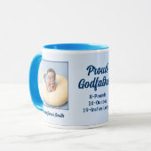 Mug Fière Parrain Nouveau bébé Bleu Photo (Devant gauche)