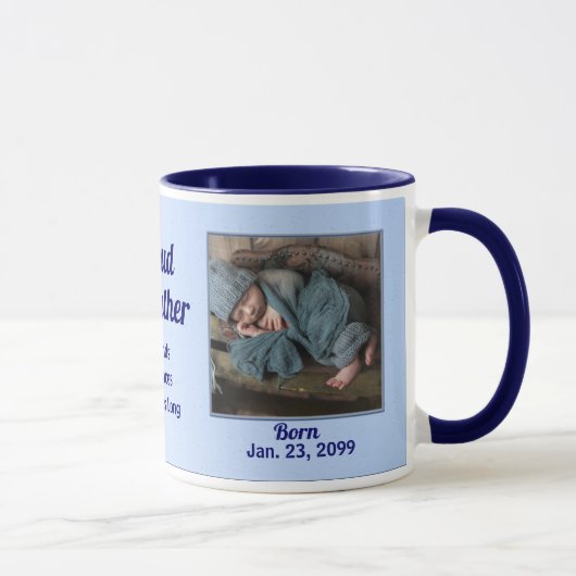 Mug Fière Parrain Nouveau Bleu bébé (Droite)