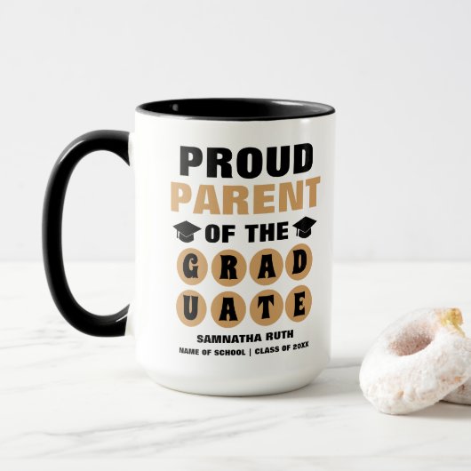 Mug Fière Personnalisée Parent Du Diplômé (Avec donut)