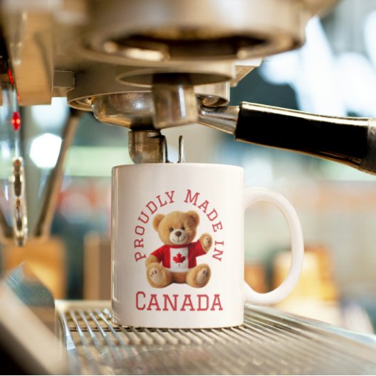 Mug Fièrement fait au Canada avec ours en peluche