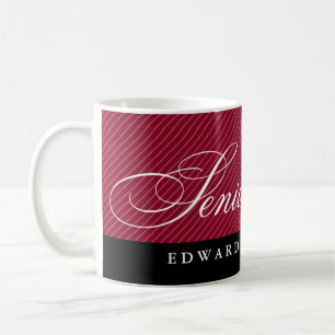 Mug Fiers aînés bandes noir marron rouge année de prom