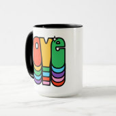 Mug Fierté - aimez la couleur arc-en-ciel. l'amour est (Devant gauche)
