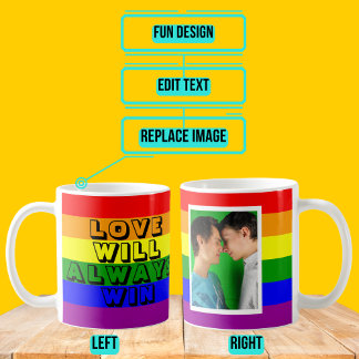 Mug Fierté Arc-en-ciel avec photo