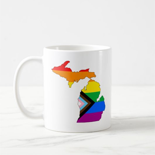 Mug Fierté de l'État du Michigan LGBTQ Progress Pride (Gauche)