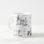 Mug Fierté et préjugé Citations de toile blanche noire (Devant gauche)