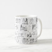 Mug Fierté et préjugé Citations de toile blanche noire (Devant droit)