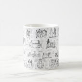 Mug Fierté et préjugé Citations de toile blanche noire (Centre)
