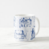 Mug Fierté et préjugé Citations de toile bleue (Devant droit)
