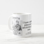 Mug Fierté et préjugés Jane Austen Funny Nom du devis (Devant gauche)