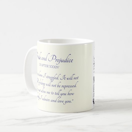 Mug Fierté et préjugés Première proposition de Darcy (Devant gauche)