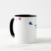 Mug fierté hawaïenne. rayée. (Devant gauche)