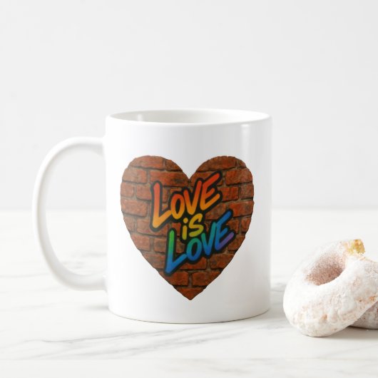 Mug Fierté L'amour coloré est l'amour (Avec donut)