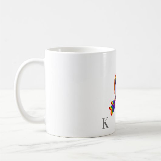 Mug Fierté LGBT Gay Mariage Coeur arc-en-ciel avec flè (Gauche)