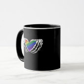 Mug Fierté - Squelette Mains Tenant Coeur Classique (Devant gauche)