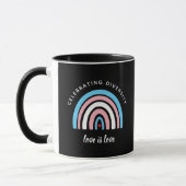 Mug Fierté transgenre célébrant la diversité Citation  (Gauche)