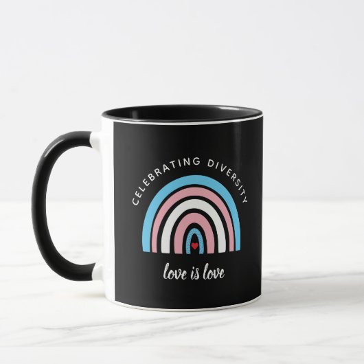 Mug Fierté transgenre célébrant la diversité Citation (Gauche)
