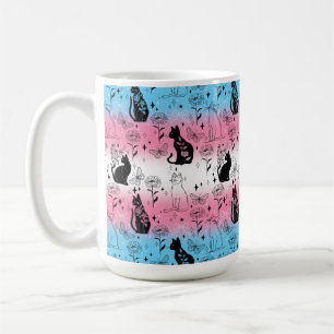 Mug Fierté transgenre Chat Noir - Mystique Sorcière