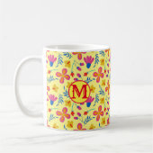 Mug Fiesta jaune Floral Customisé initial (Gauche)