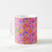 Mug Fiesta rose Floral Customisé initial (Devant gauche)