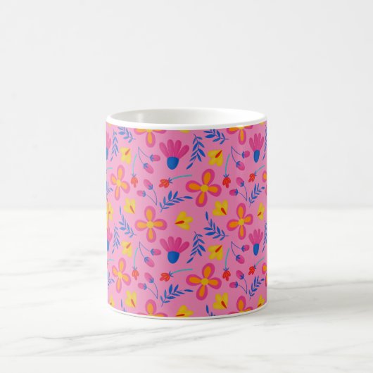 Mug Fiesta rose Floral Customisé initial (Centre)