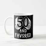 Mug Fifty Favored 50th Birthday Funny Party 50 Men<br><div class="desc">Fifty Favored 50th Birthday Funny Party 50 Men Women Venin. Parfait pour papa,  maman,  papa,  men,  women,  friend et family members on Thanksgiving Day,  Christmas Day,  Mothers Day,  Fathers Day,  4th of July,  1776 Independent Day,  Vétérans Day,  Halloween Day,  Patrick's Day</div>