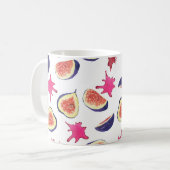 Mug Figes fraîches Aquarelle de jus rose (Devant gauche)