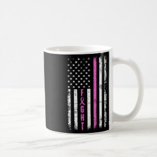 Mug Fight Breast Survivor American Flag Cancer du sein