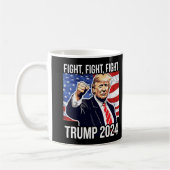 Mug Fight Fight Fight Donald Trump 2024 American Flag (Gauche)