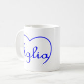 Mug Figlia Fille Coeur bleu italien (Devant gauche)