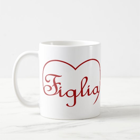 Mug Figlia fille coeur rouge italien (Gauche)