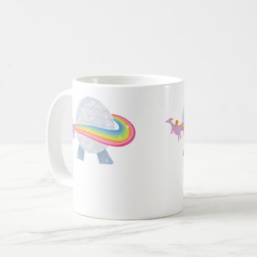 Mug Figment Flying Around Epcot Ball With Rainbow (Devant gauche)