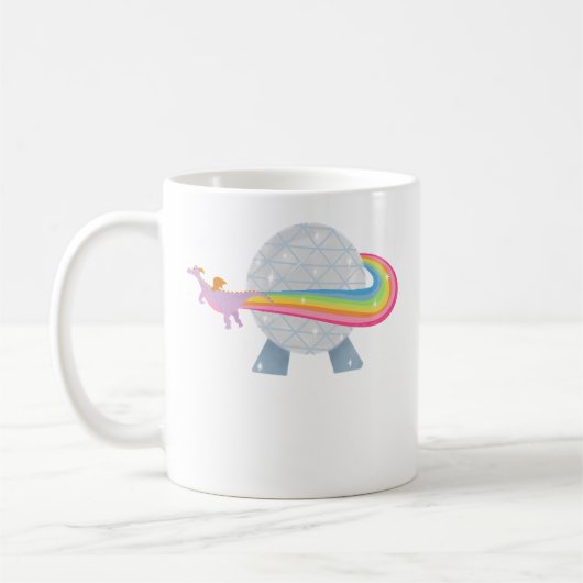 Mug Figment Flying Around Epcot Ball With Rainbow (Gauche)