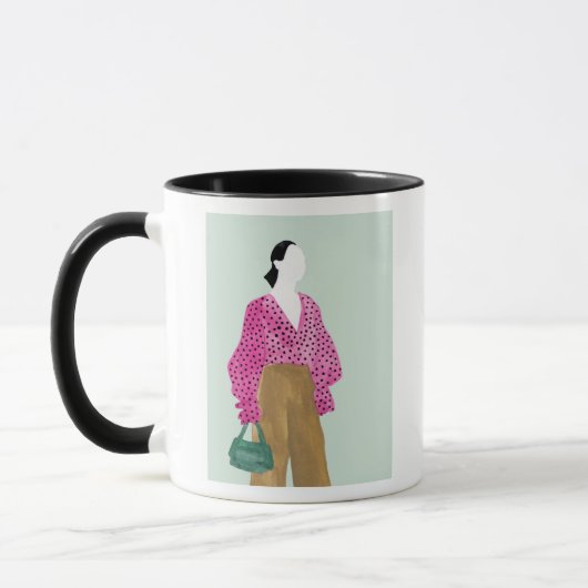 Mug Figure de mode debout - Pointe Polka haut (Gauche)