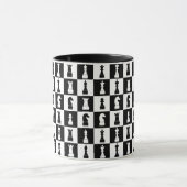 Mug Figures de jeu d'échecs motif noir et blanc (Centre)