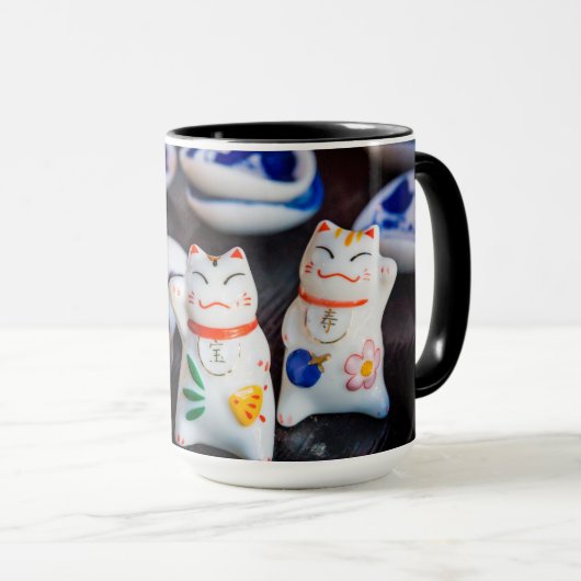 Mug figurines de chats à Beckoning (Devant droit)