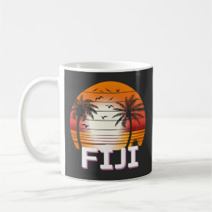 Mug Fiji Vintage Palm Trees Summer Beach