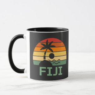 Mug Fiji Vintage Palm Trees Summer Beach