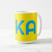 Mug FIKA Bold Jaune et bleu (Devant droit)