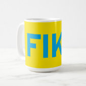 Mug FIKA Bold Jaune et bleu (Devant gauche)