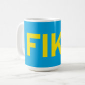 Mug FIKA Bold Jaune et bleu (Devant gauche)
