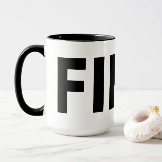 Mug FIKA Musique noire et blanche (Avec donut)