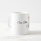 Mug Fil à coudre bleu joli (Devant gauche)
