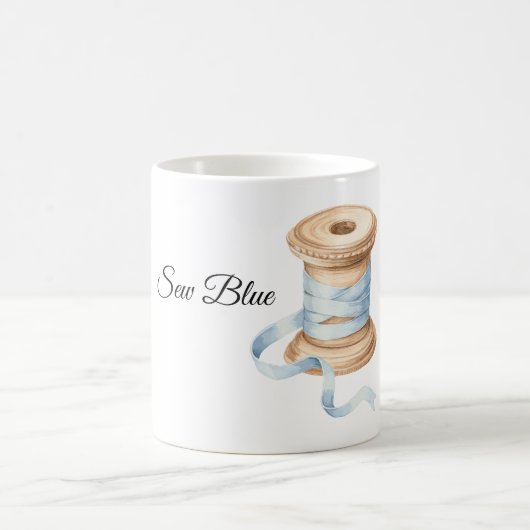 Mug Fil à coudre bleu joli (Centre)