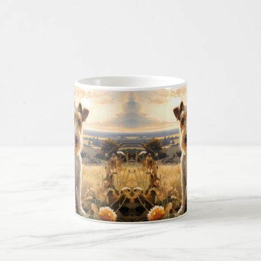 Mug Fil Cheveux Fox Terrier En Automne Campagne (Centre)