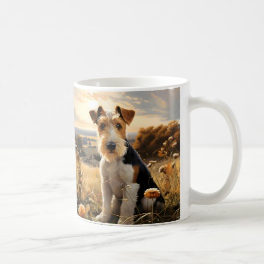 Mug Fil Cheveux Fox Terrier En Automne Campagne (Droite)