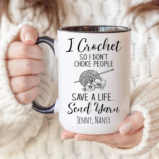Mug Fil, Crocheter, Je Crochet Donc je ne choque pas l